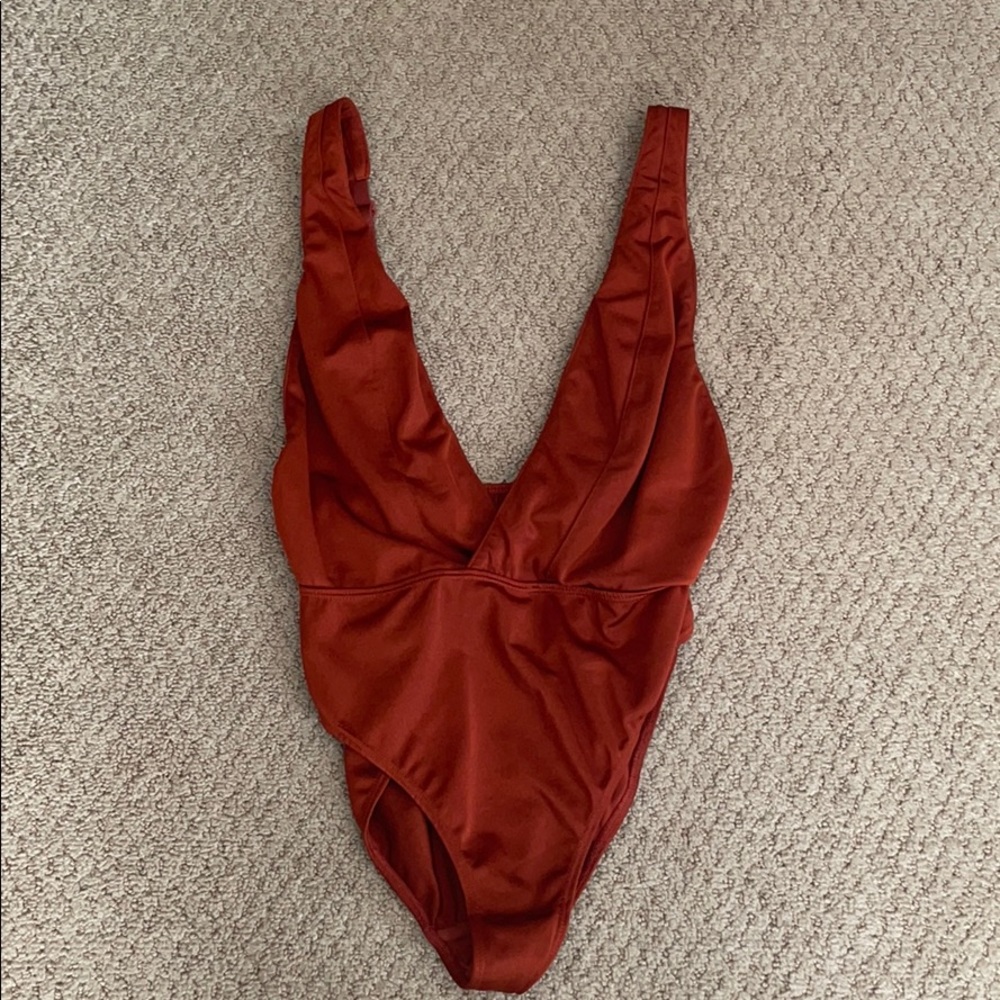 Urban Outfitters Rust Deep V Body Suit